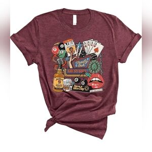 Retro Dive Bar Collage T-Shirt | Rock & Roll Revival Aesthetic Tee - Large